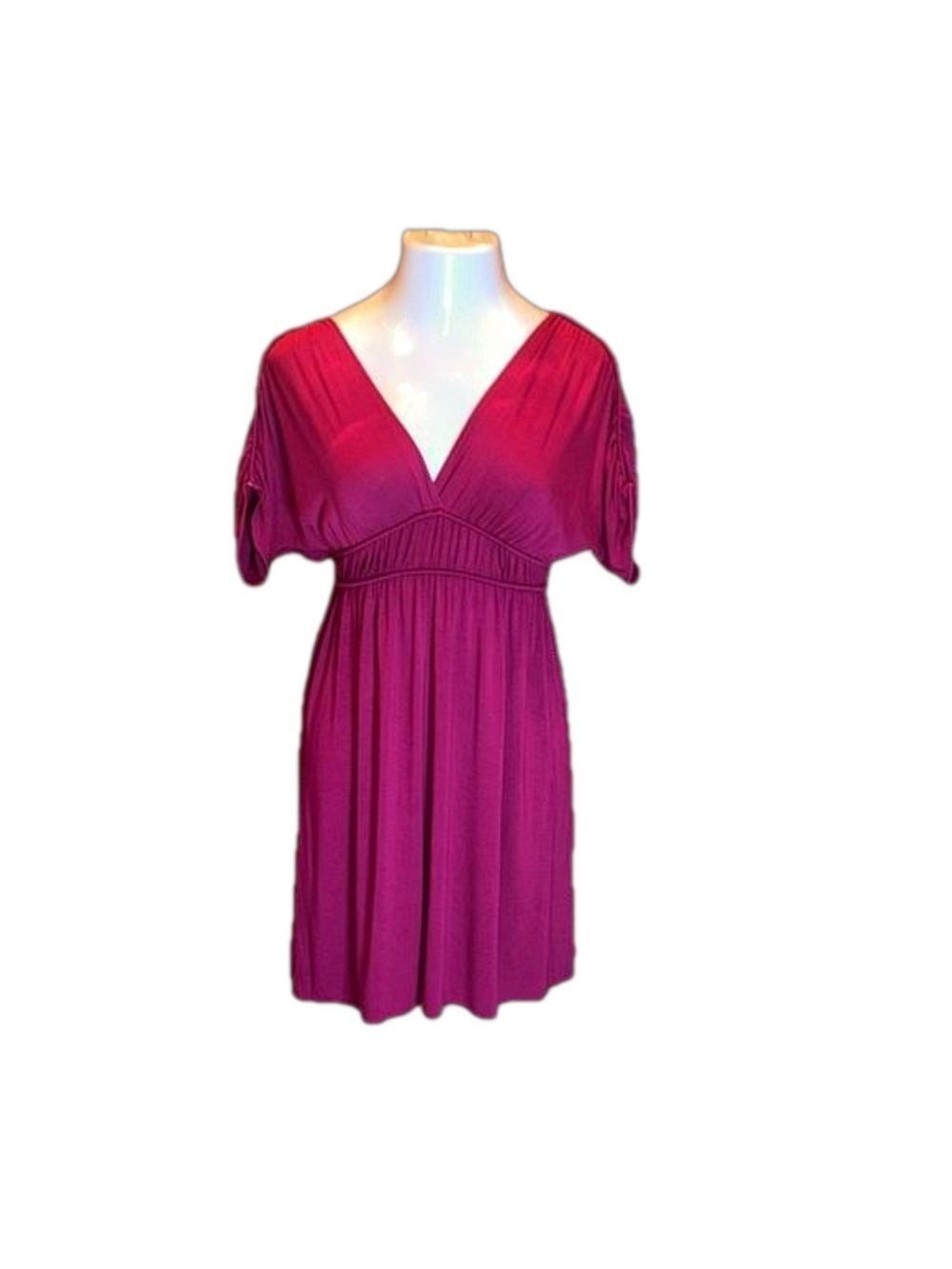 M.S.S.P. “MAX STUDIO SPECIALTY PRODUCTS” Burgundy V-Neck Pop-Over Dress Size M